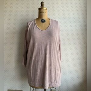 LOGO Lori Goldstein Oversized Dusty Rose Casual Tunic Top sz XL TP3